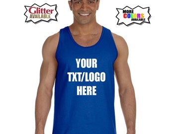 Custom Tank top new Personalized Tank Shirt - Add your own logo tshirt gift tee, beach top, men muscle tank premium fitted unisex