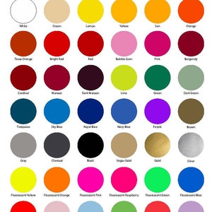 Puede incluir: Un gr&aacute;fico de 24 c&iacute;rculos de diferentes colores, cada uno con una etiqueta debajo. Los colores incluyen blanco, crema, lim&oacute;n, amarillo, sol, naranja, naranja de Texas, rojo brillante, rojo, chicle, rosa, burdeos, cardenal, marr&oacute;n, marr&oacute;n oscuro, lima, verde, verde oscuro, turquesa, azul cielo, azul real, azul marino, morado, marr&oacute;n, gris, carb&oacute;n, negro, oro de Vegas, oro, plata, amarillo fluorescente, naranja fluorescente, rosa fluorescente, frambuesa fluorescente, verde fluorescente, azul fluorescente, coral fluorescente, rosa claro, azul p&aacute;lido, manzana verde, hibisco y lila.