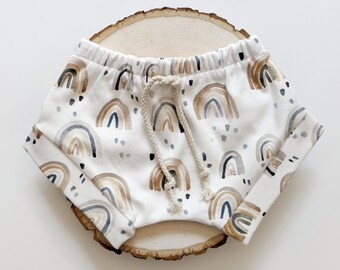 RainbowRainbow Organic Cotton BloomersToddler Baby BloomersDiaper CoverRainbow Printed Cotton Baby Shorts Baby Organic Cotton Shorties
