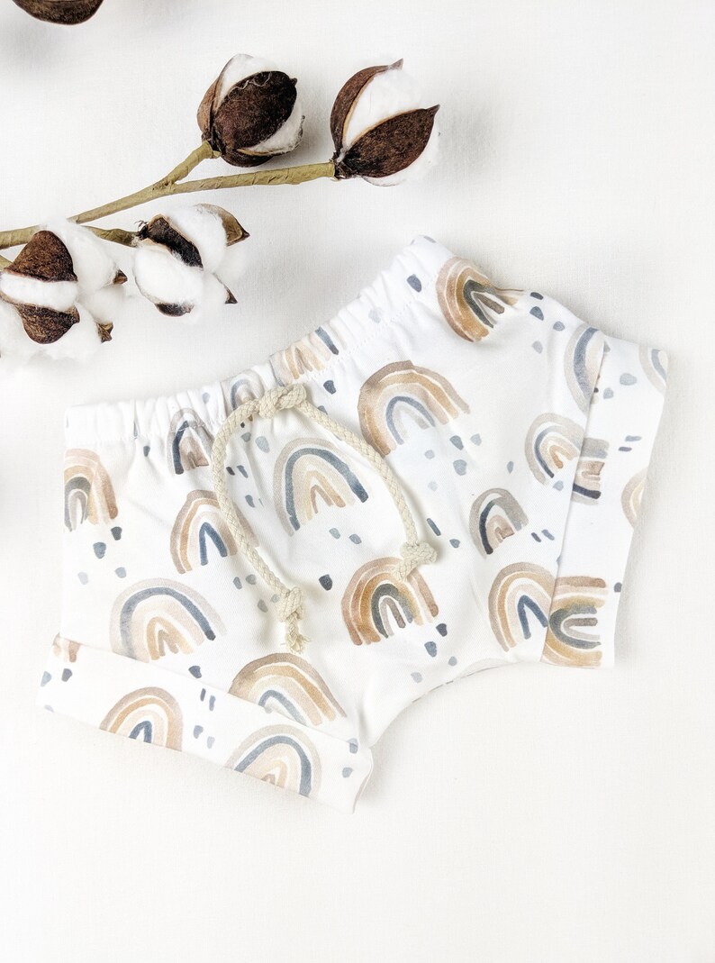 RainbowRainbow Organic Cotton BloomersToddler Baby BloomersDiaper CoverRainbow Printed Cotton Baby Shorts Baby Organic Cotton Shorties