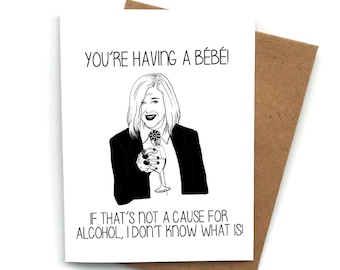 Funny Alcohol Baby Shower Card: Pregnancy Congratulations