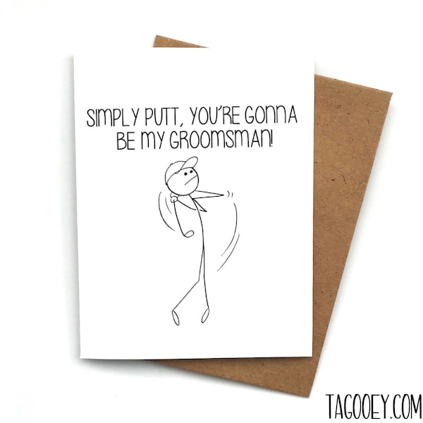 PUTT PUN GOLF Groomsman Proposal Card Funny, Bridesmaid Maid of Honor, Will You Be My Best Man, Groomsmen Box Gift, Maid of Honor Proposal