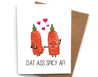 Love Card SPICY ASS Pun, Funny Birthday Card, Card For Boyfriend, Card For Girlfriend, Anniversary Card, Valentines Day Gift Him, Butt Card