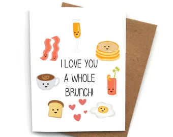 Cartão de amor fofo BRUNCH, cartão de dia dos namorados, cartão para namorado, cartão para namorada, cartão de aniversário, presente para ele, te amo um brunch