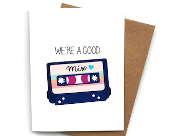 Tarjeta de amor de mixtape: Tarjeta retro de aniversario de los 90