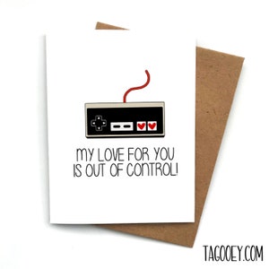 Videojuego Love Card, Tarjeta del Día de San Valentín para él, Tarjeta para novio, Tarjeta para novia, Tarjeta de aniversario, Mi amor por ti fuera de control