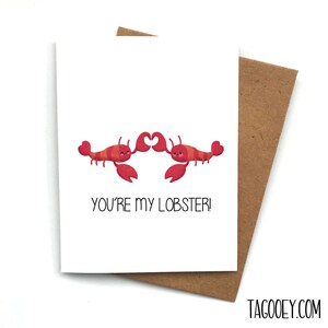 Cartão de amor fofo MY LOBSTER, cartão de aniversário divertido, cartão para namorado, cartão para namorada, cartão de aniversário, dia dos namorados, cartão de animal fofo