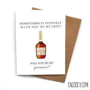 Cartão engraçado de proposta de padrinho de casamento Hennything, dama de honra, padrinho, caixa de padrinhos, proposta de dama de honra, Hennything é possível