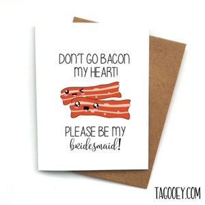 Cartão de proposta de dama de honra BACON, madrinha de casamento, você será minha dama de honra, caixa de dama de honra, proposta de dama de honra, MOH, trocadilho de noiva, cartão engraçado