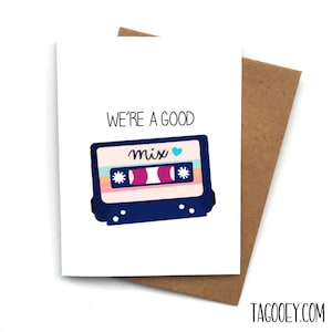 Cartão de amor MIXTAPE, cartão de dia dos namorados para ele, cartão para namorado, cartão para namorada, cartão de aniversário, cartão de amor dos anos 90, cassete, retrô