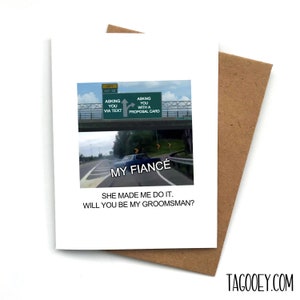 OFF RAMP meme carte de proposition de mariage, Funny Groomsmen Best Man huissier, huissier drôle, proposition de blague garçon d'honneur, serez-vous mon garçon d'honneur