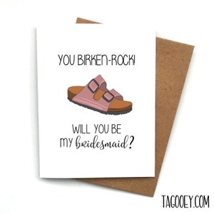 BIRKEN ROCK Cartão de proposta engraçado para madrinha de casamento, madrinha de casamento, você será minha madrinha de casamento, caixa para madrinha de casamento, proposta para madrinha de casamento, MOH