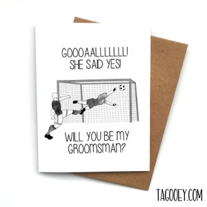 Funny SOCCER Groomsman Proposal Card, Bridesmaid Maid of Honor, Will You Be My Best Man, Groomsmen Gift, Maid of Honor Proposal, Bridesman