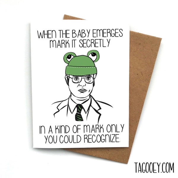 Funny Baby Shower Card Dwight, Funny Baby Shower Card, Baby Boy, Baby Girl, Baby Gift, Funny Pregnancy Card, Baby Shower Gift Idea, Office