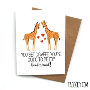 Jeu de mots drôle de girafe, demoiselle d'honneur, demoiselle d'honneur, serez-vous ma demoiselle d'honneur, boîte de demoiselle d'honneur, proposition de demoiselle d'honneur, garçon d'honneur, ministère de la Santé