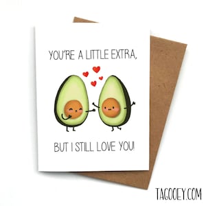 Cartão de amor engraçado EXTRA GUACAMOLE, Cartão de dia dos namorados, Cartão namorado, Cartão para namorada, Cartão de aniversário, Presente de dia dos namorados, Abacate
