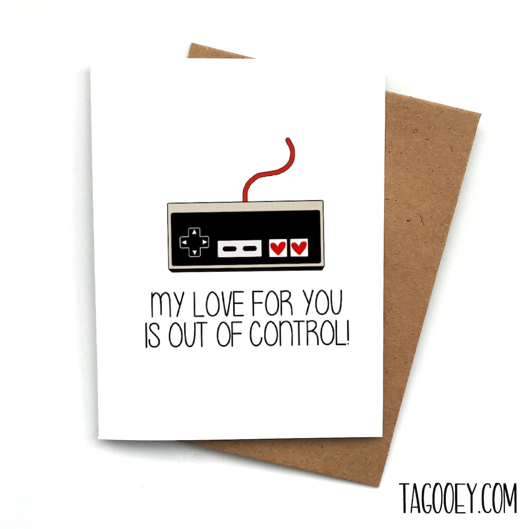 Love Card Video Game, Valentines Day Card for Him, Card for Boyfriend