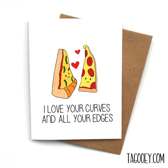 Love Card Pizza Curves Valentines Day Card Card For Etsy Singapore