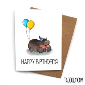 Karta urodzinowa Moo Deng, Wszystkiego najlepszego z okazji BIRTHDENG, Karta urodzinowa dla niego, Karta urodzinowa dla niej, Prezent urodzinowy dla przyjaciela, Mały hipopotam karłowaty, Moo Deng