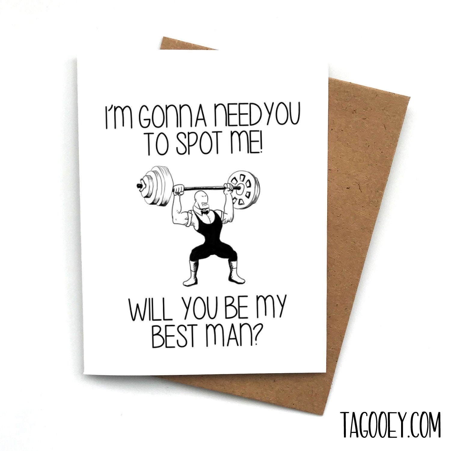 Funny GYM SPOT ME Groomsman Proposal Card Best Man Gift Will Etsy
