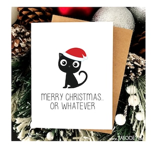 Funny CAT-kerstkaart WHATEVER, kawaii-kerstkaart, grappige kerstkaart, grappige kerstkaart, Merry Catmas-kaart, kerstcadeau kat moeder