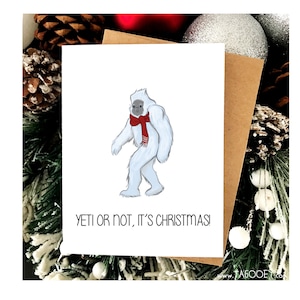 Grappige giraf kerstkaart, kawaii kerstkaart, grappige kerstkaart, grappige kerstkaart, klaar of niet-kerstkaart, woordspeling kerst