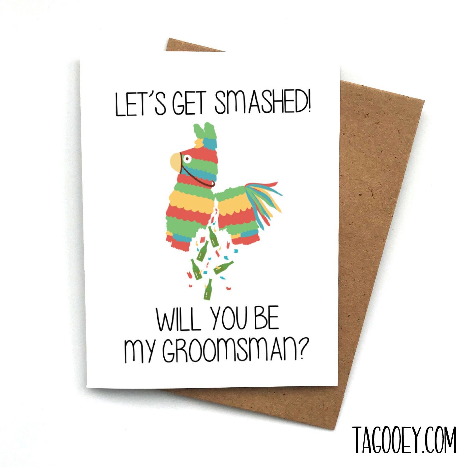 Funny PINATA Groomsman Proposal Card Let's Get Smashed Etsy