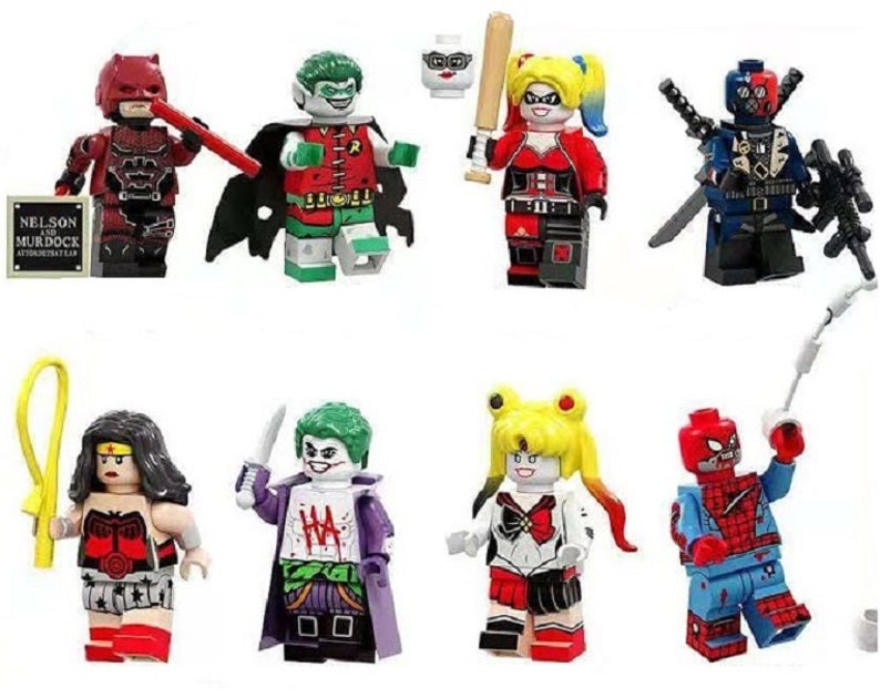 Lego Minifigures X 10 con cabello de sombrero o accesorio Figuras Mini Figuras Lote De Trabajo
