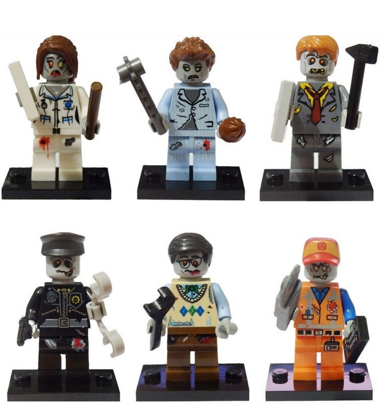 Lote De 6 Figuras Lego Zombie Of World Customized Etsy