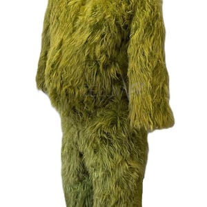 Grinch Inspired Green Faux Fur Costume – Body Suit, Hood, Gloves, Shoe Covers & Full Set for Christmas Cosplay, Theater, Film, TV, and SFX