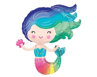 Colorful Mermaid Balloon 30"