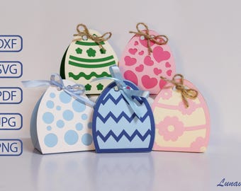 Easter Egg Treat Box SVG Bundle | 5 Spring Favor Box Templates (Cut File)