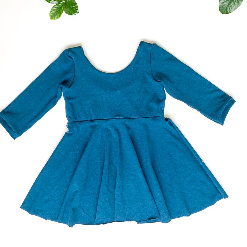 Dark Teal Twirl Dress. Girls Fall Dress Girls Fall Outfit | Etsy