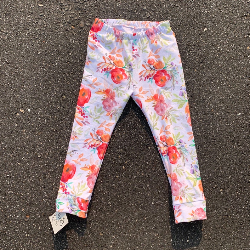 Fall floral joggers toddler leggings forest toddler leggings floral baby leggings kids leggings trendy baby leggings Baby leggings