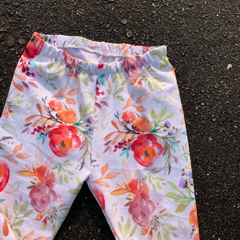 Fall floral joggers toddler leggings forest toddler leggings floral baby leggings kids leggings trendy baby leggings Baby leggings