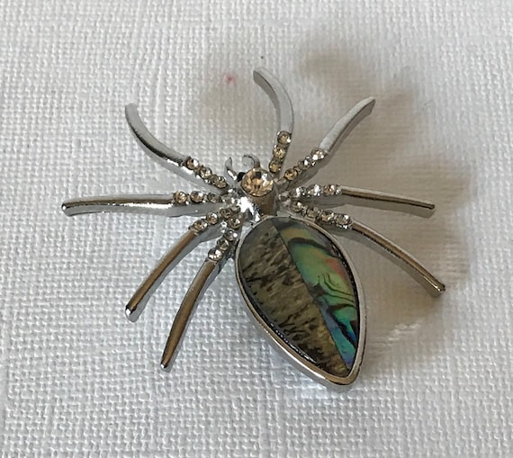 Green and blue abalone spider pin spider brooch, … - image 6