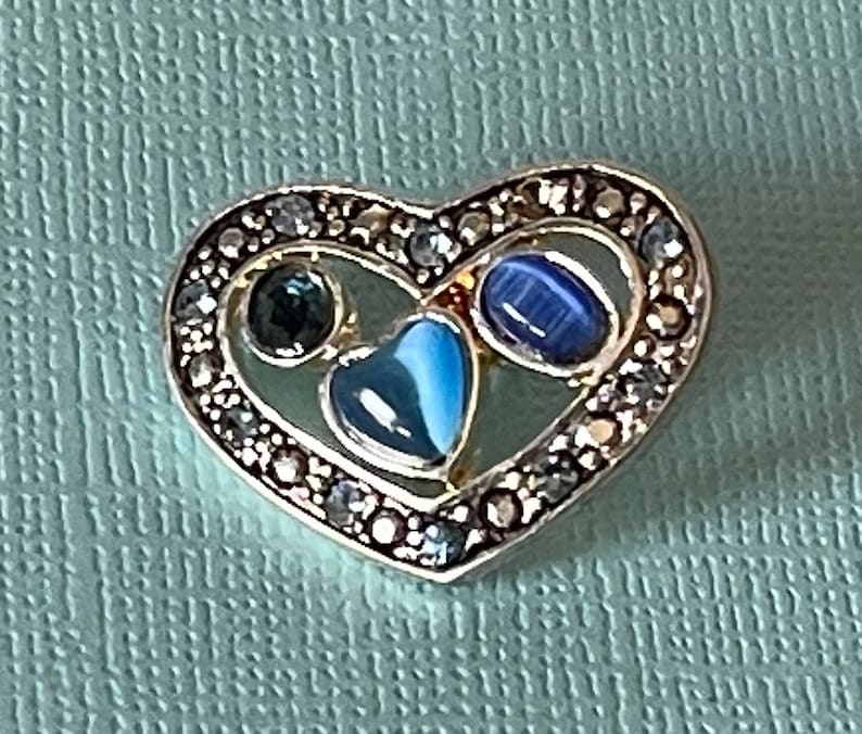 cabochon heart pin rhinestone heart pin wedding heart jewelry blue heart pin Vintage heart brooch marcasite heart brooch Valentine/'s