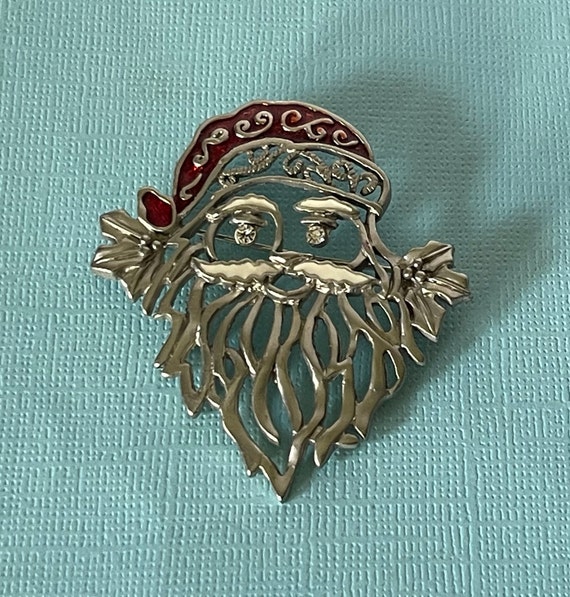 Vintage Santa Clause brooch, ,Santa pin, Christma… - image 6