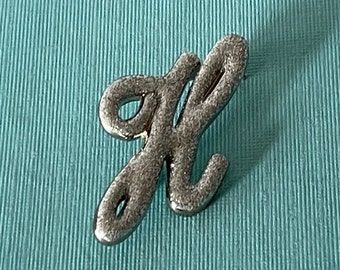 Vintage letter H brooch, silver letter h, letter H vintage glittery letter h pin letter h jewelry monogram h pin, initial h brooch, letter H