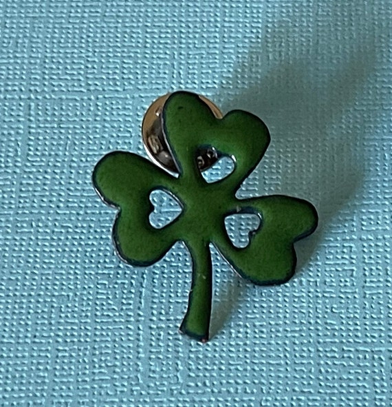 Vintage shamrock brooch, vintage clover brooch, S… - image 4