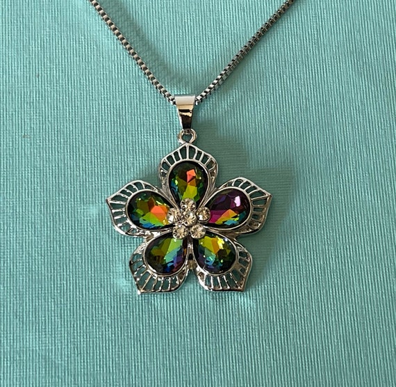 Watermelon heliotrope necklace, flower necklace, … - image 3