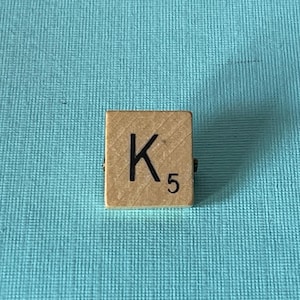 Vintage letter K brooch, scrabble letter K pin, letter K jewelry, monogram k pin, initial k brooch, letter k vintage, scrabble brooch