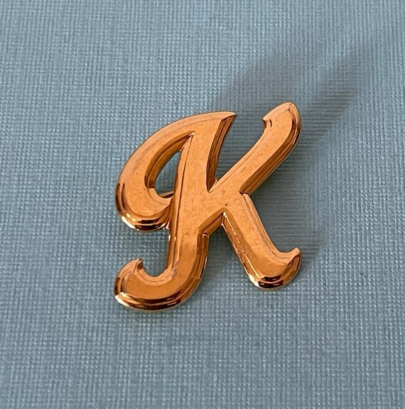 Vintage letter K brooch, Letter K, Monogram K brooch,… - Gem