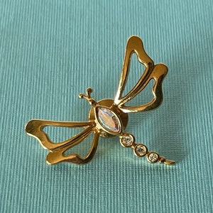 Vintage Libelle Brosche, Libelle Anstecknadel, aurora borealis Strass Libelle Anstecknadel, gold Libelle, Strass Libelle Schmuck