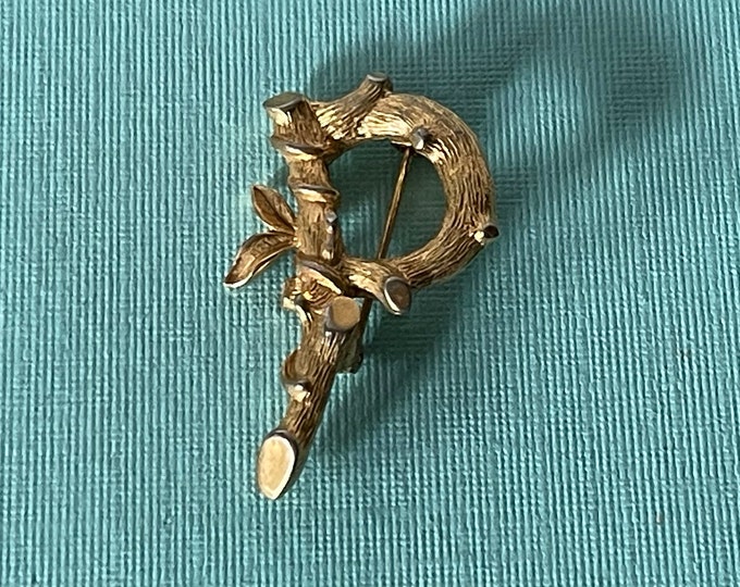 Vintage Letter P Brooch, Signed Sarah Coventry Brooch, Monogram P ...