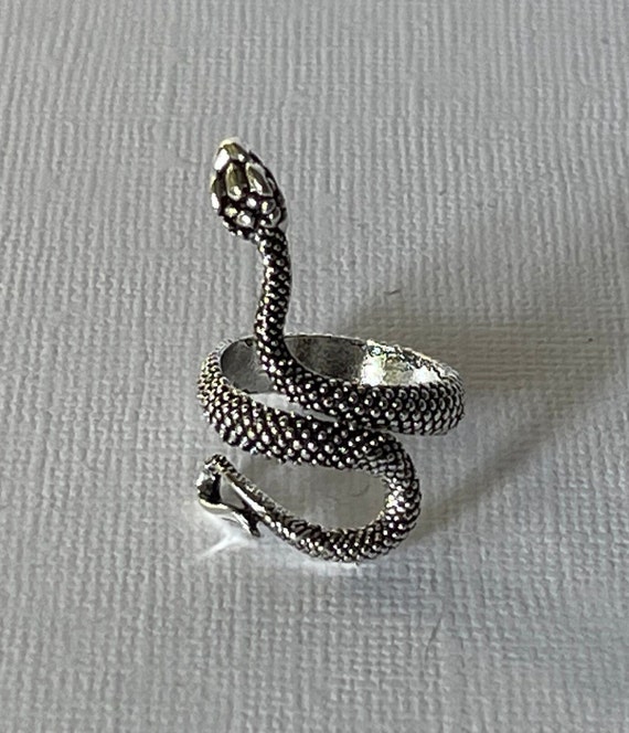 Snake ring, silver snake ring, snake wrap ring, s… - image 4
