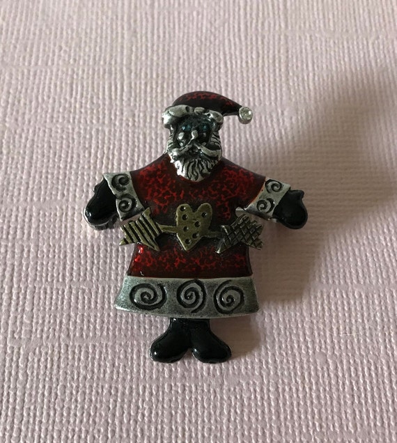 Vintage Santa brooch, Christmas brooch, ,Santa Clause pin, Santa jewelry, Christmas jewelry, Santa pin, Santa Clause brooch, vintage Santa