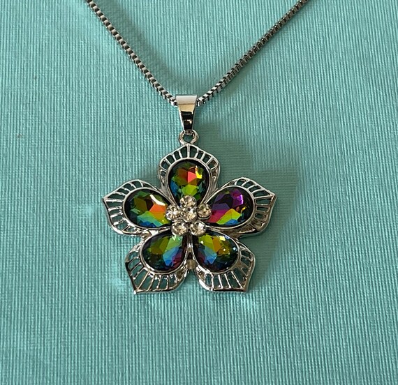 Watermelon heliotrope necklace, flower necklace, … - image 1