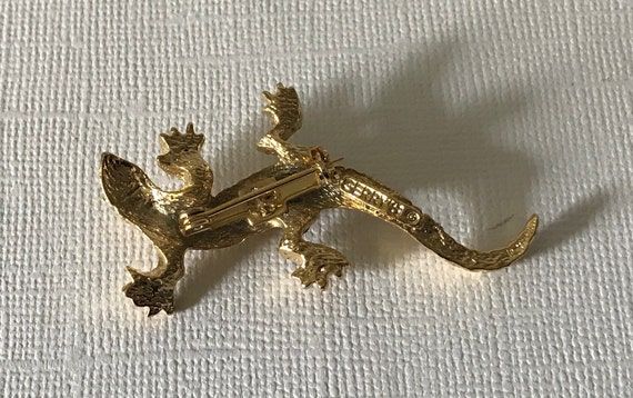 Vintage rhinestone lizard brooch, signed Gerry's … - image 4