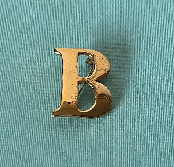 Vintage letter B brooch, initial b brooch, monogr… - image 1